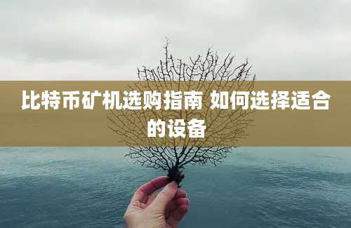 比特币矿机选购指南 如何选择适合的设备