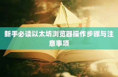 新手必读以太坊浏览器操作步骤与注意事项