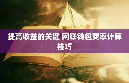 提高收益的关键 网联钱包费率计算技巧