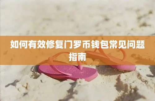 如何有效修复门罗币钱包常见问题指南